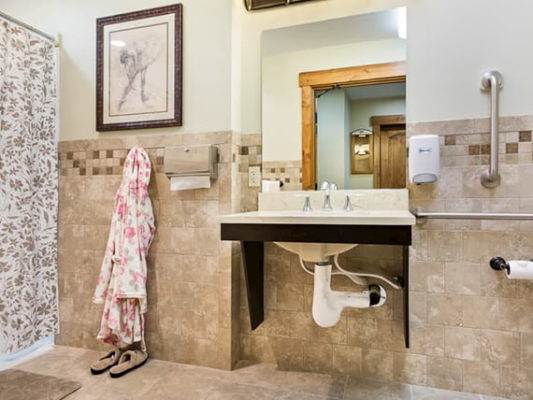 Bathroom sink at Mill View Memory Care
