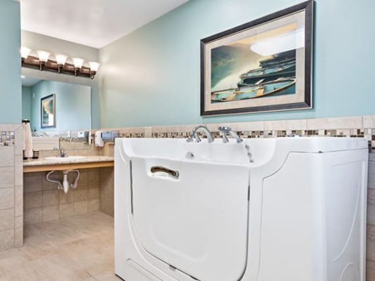 Walk-in bathtub at Mill View Memory Care